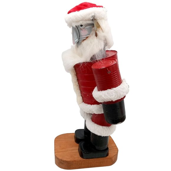 Christmas Folk Art Tin Man Santa Sculpture Wizard Of Oz Assemblage Robot Vintage - Picture 3 of 16